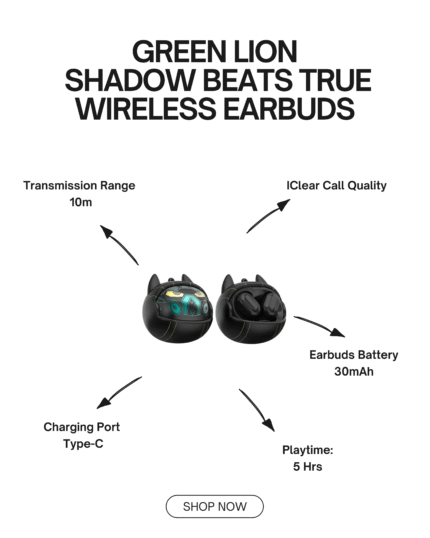 Green Lion Shadow Beats True Wireless  Earbuds